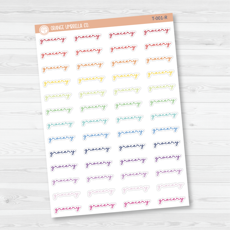 CLEARANCE | Grocery Script Planner Stickers | F5 | T-001 / 904-215