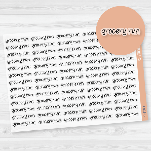 CLEARANCE | Grocery Run Jen Plans Script Planner Stickers | FJP Clear Matte | T-013-BCM / 904-153