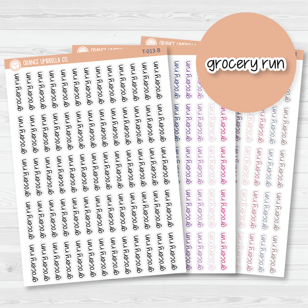 CLEARANCE | Grocery Run Jen Plans Script Planner Stickers | FJP | T-013 / 904-153