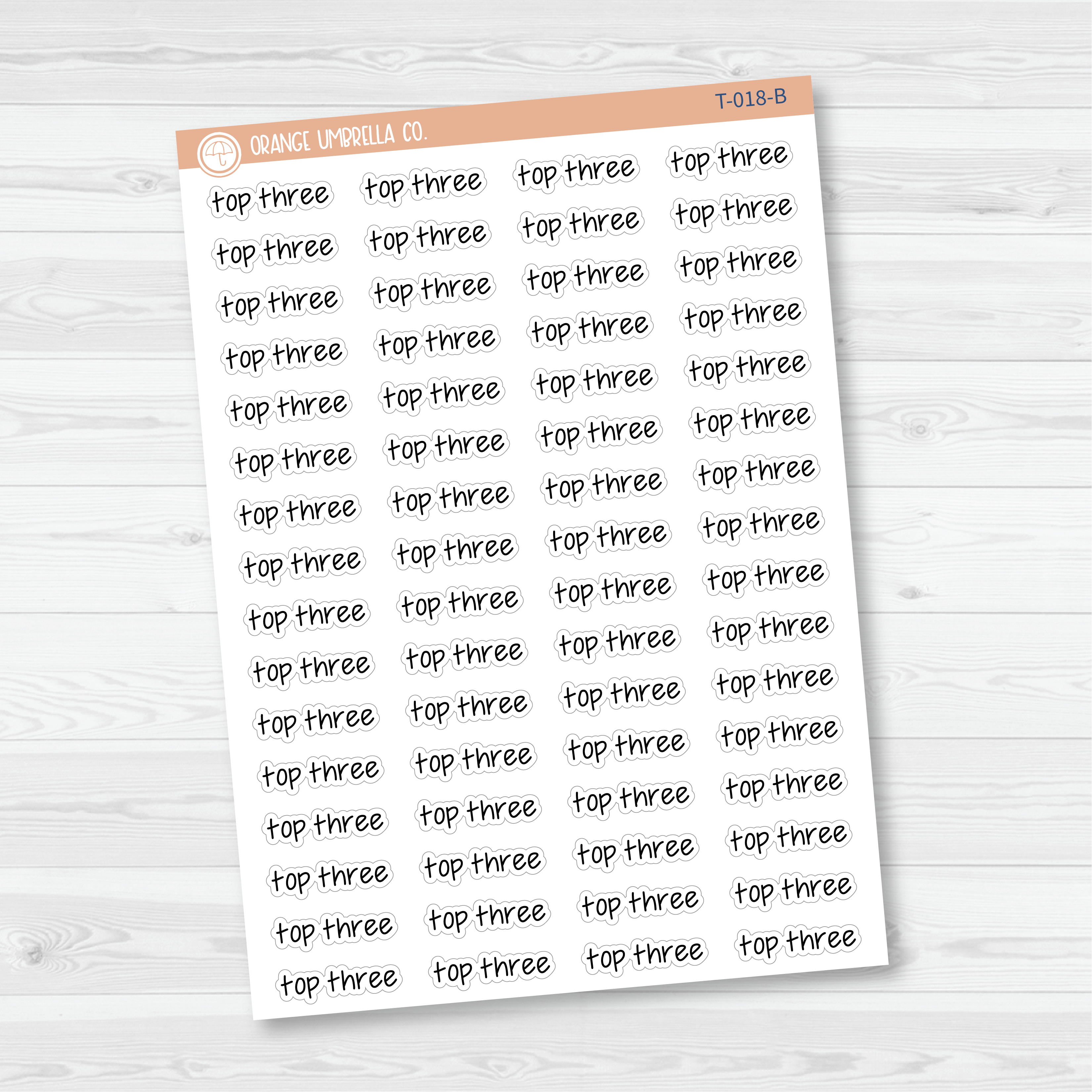 Top Three Jen Plans Script Planner Stickers | FJP | T-018