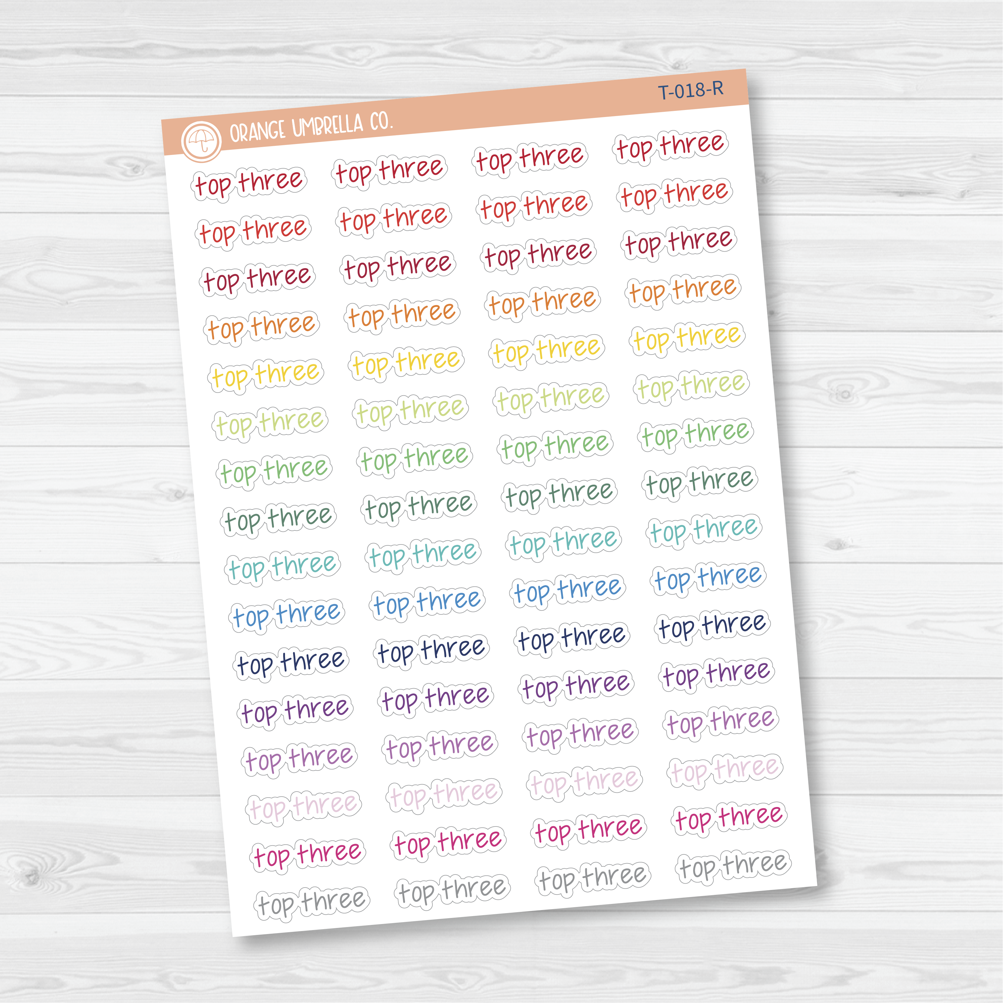 Top Three Jen Plans Script Planner Stickers | FJP | T-018