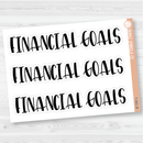 Financial Goals Header Script Planner Stickers | F1 | T-081-B
