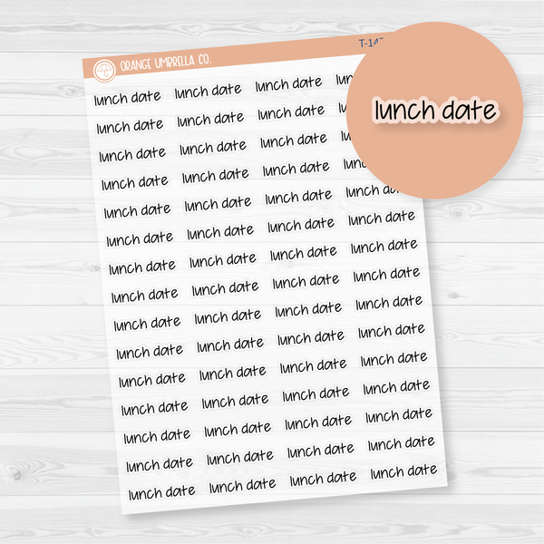 Lunch Date Jen Plans Script Planner Stickers | FJP Clear Matte | T-147-BCM