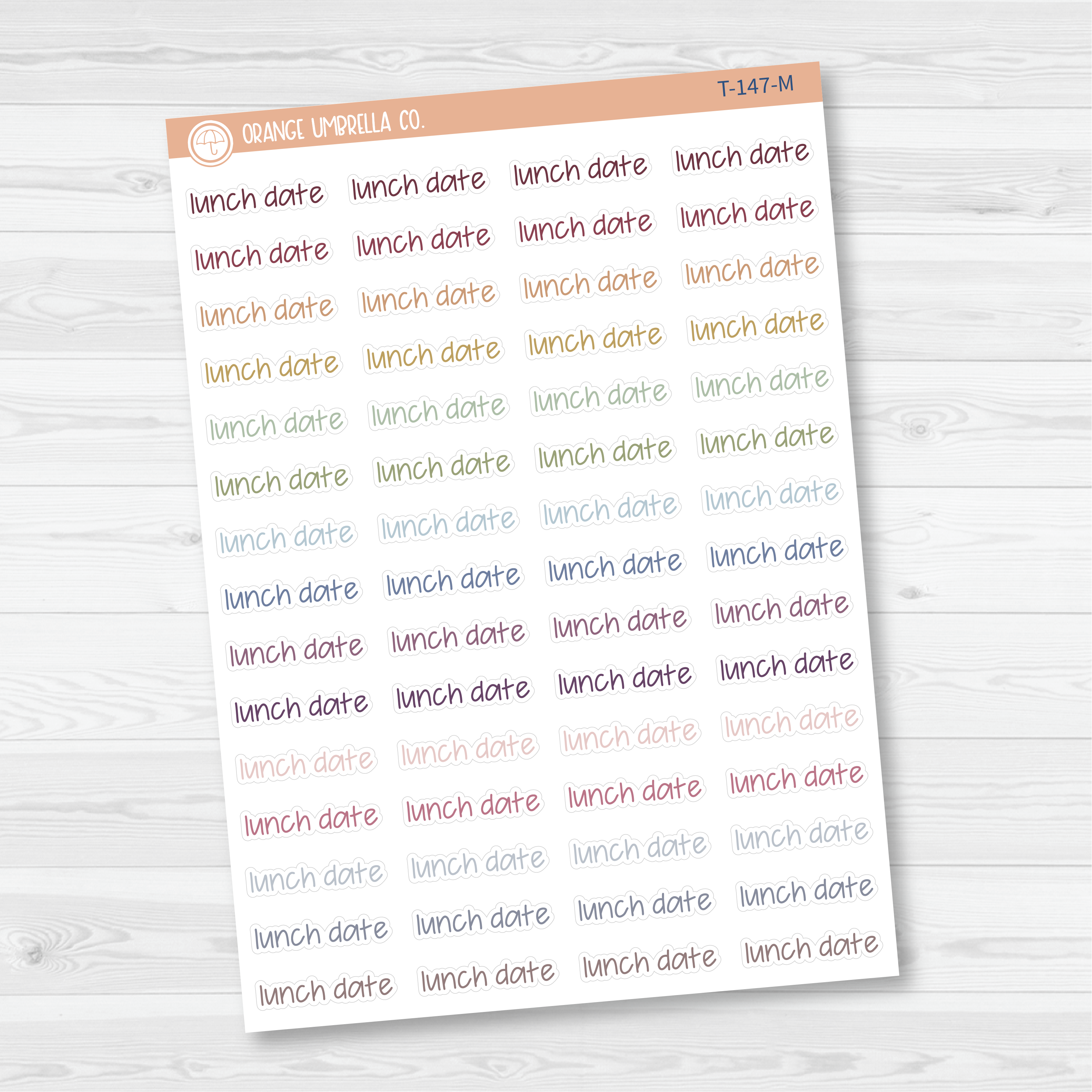 Lunch Date Jen Plans Script Planner Stickers | FJP | T-147