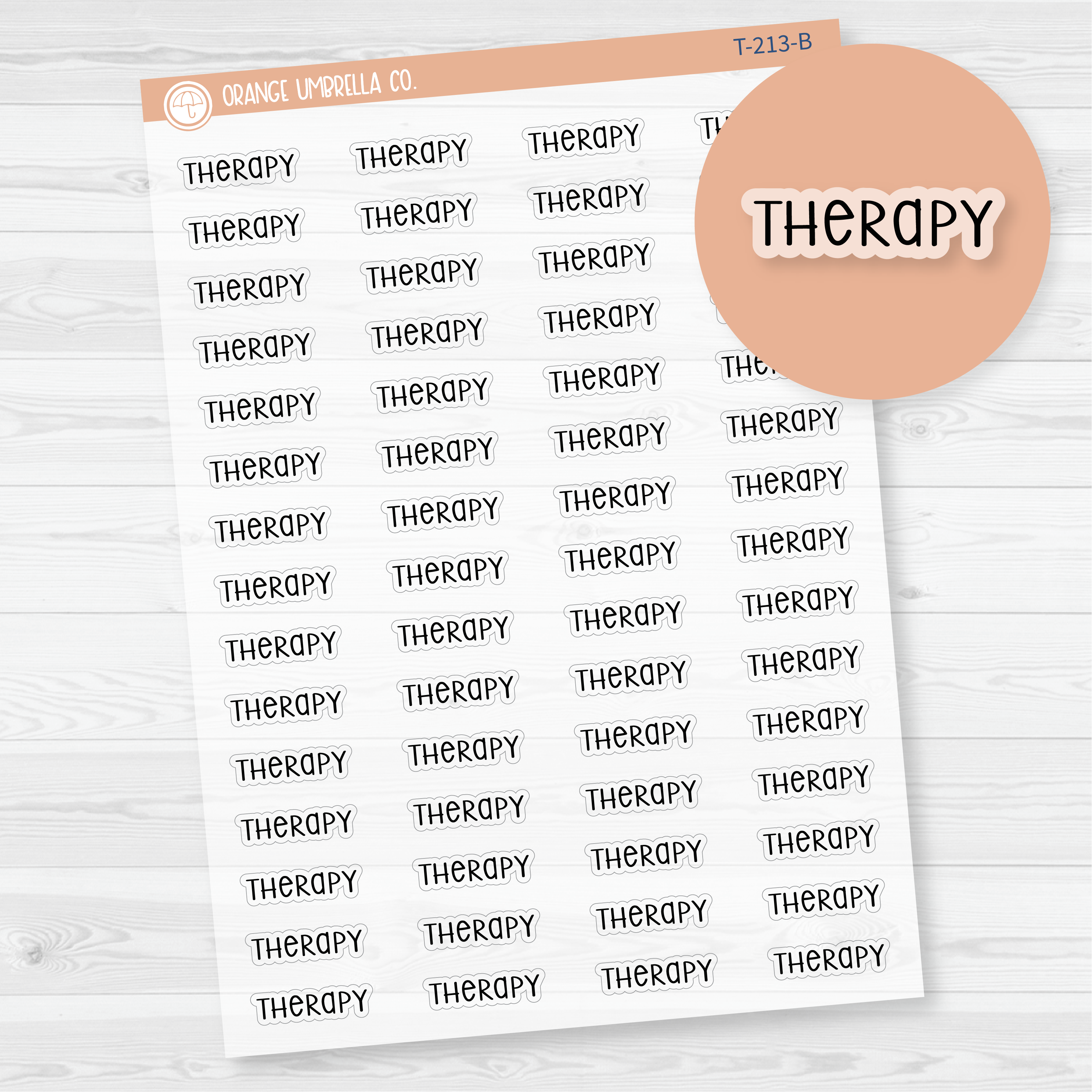 Therapy Script Planner Stickers | F3 | Clear Matte | T-213-BCM