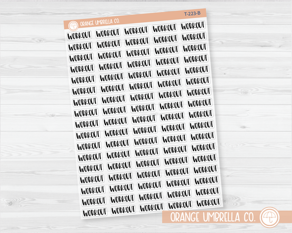 CLEARANCE | Workout Script Planner Stickers | F1 Clear Matte | T-223-BCM / 944-012