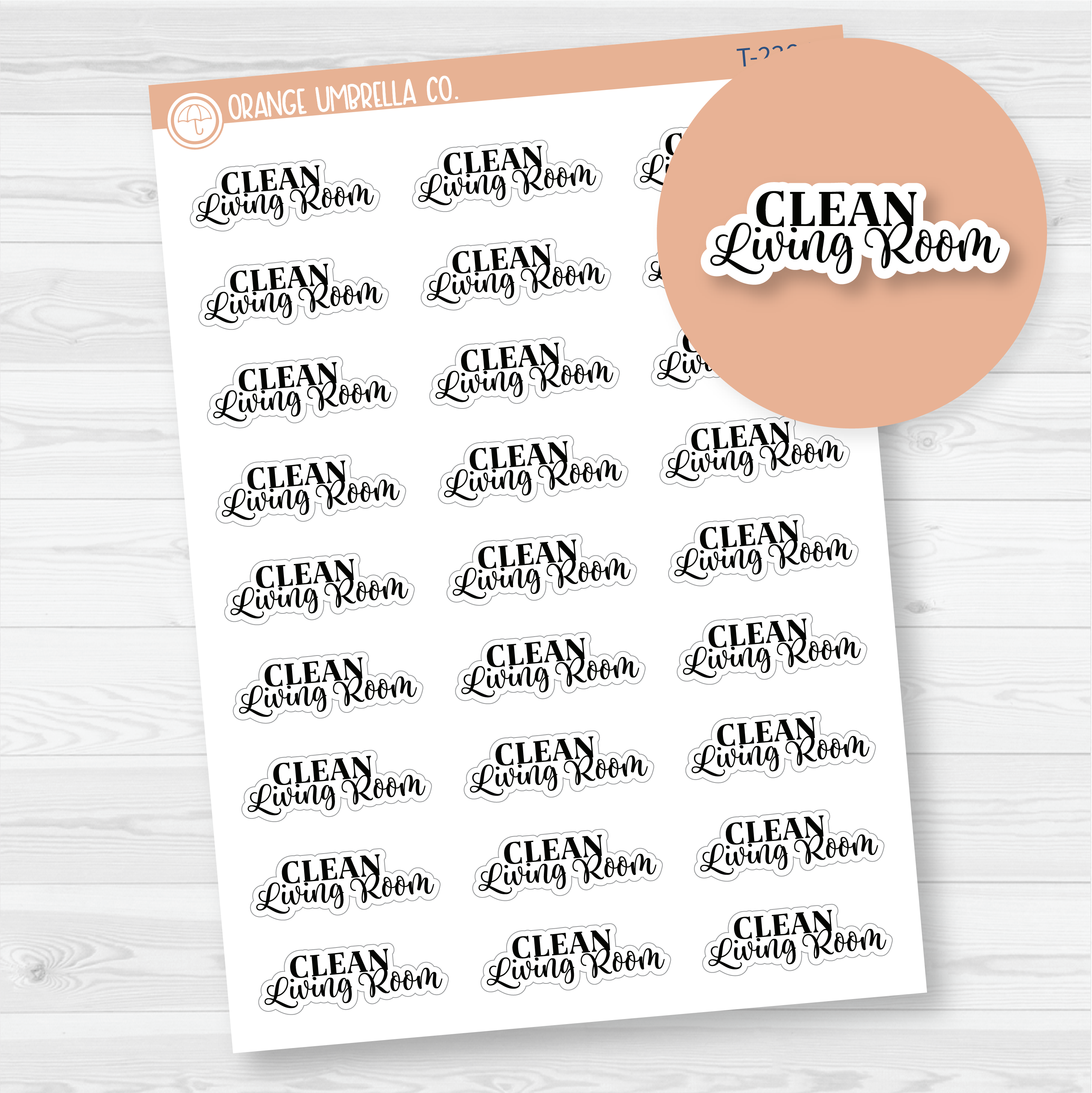 Clean Living Room Script Planner Stickers | FC10 | T-236-B
