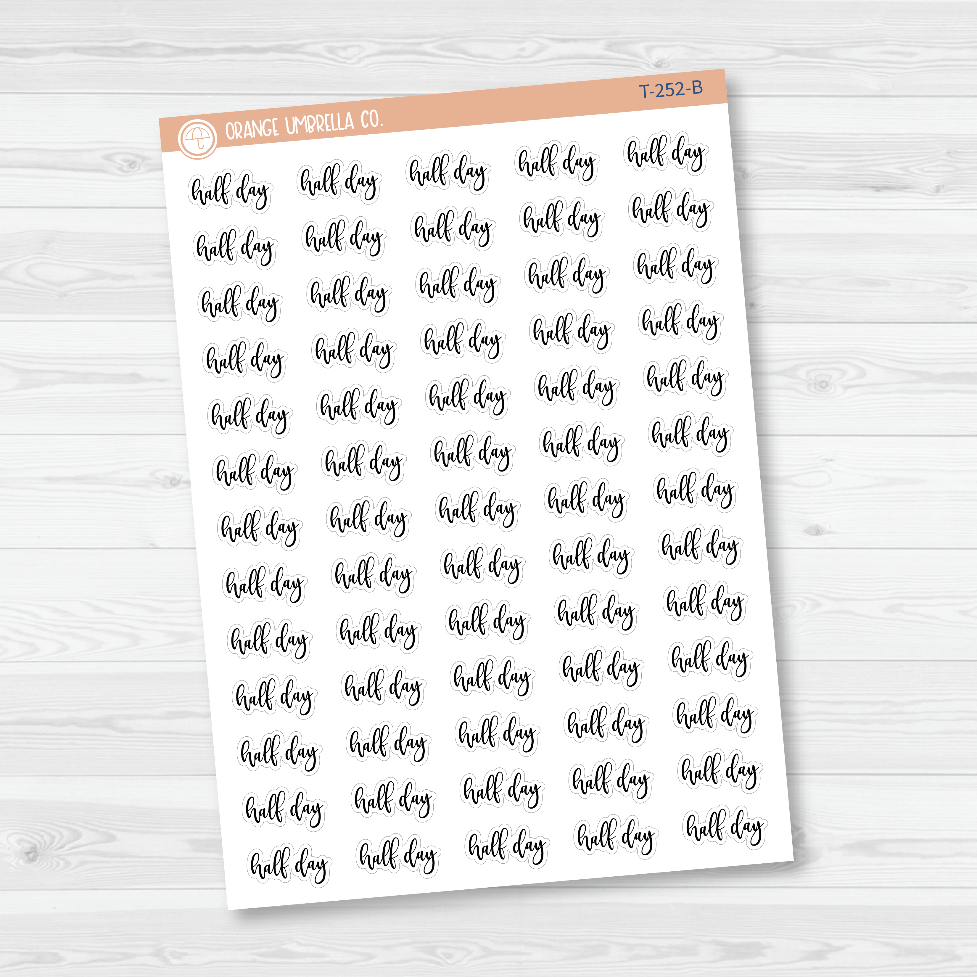 Half Day Script Planner Stickers | F2 | T-252