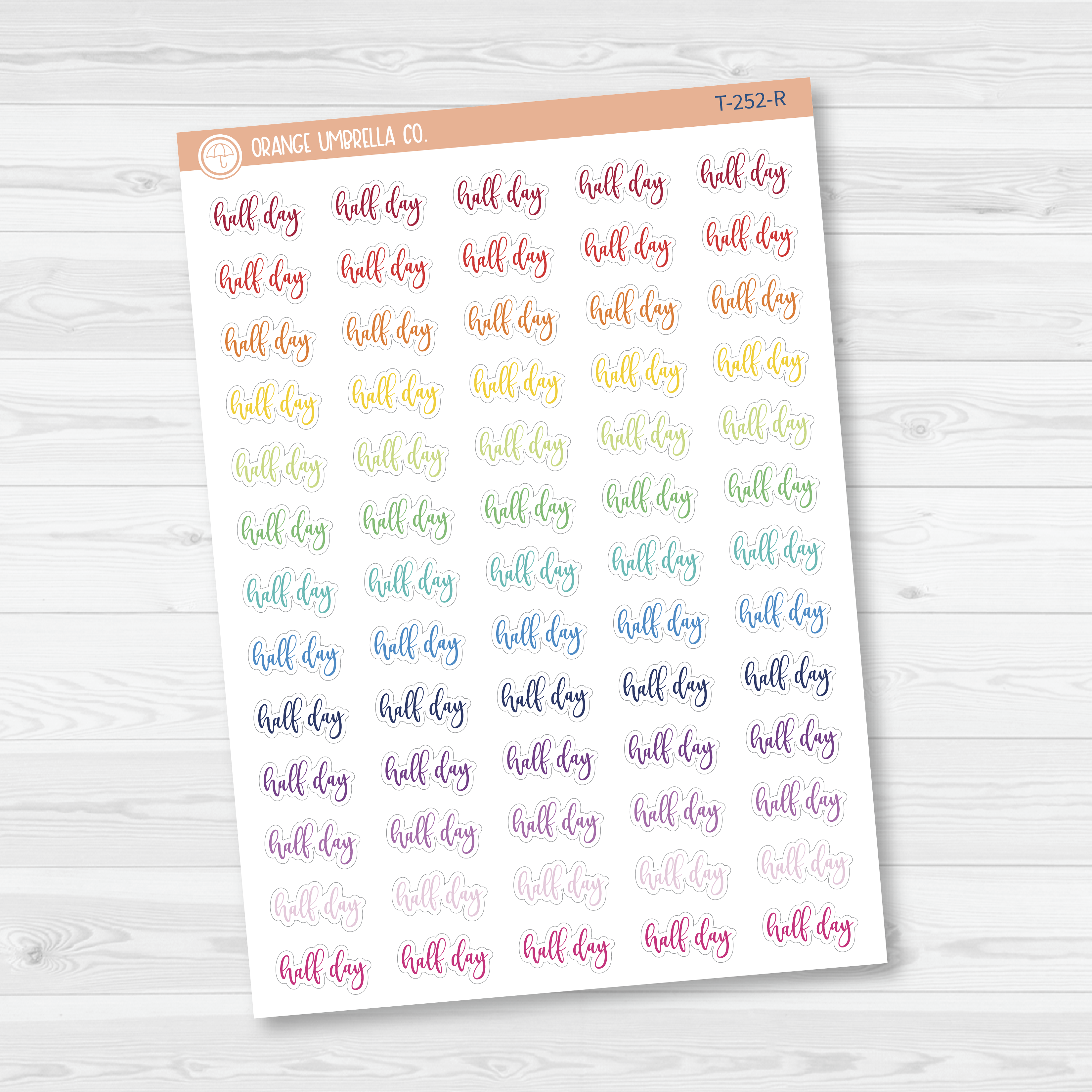 Half Day Script Planner Stickers | F2 | T-252