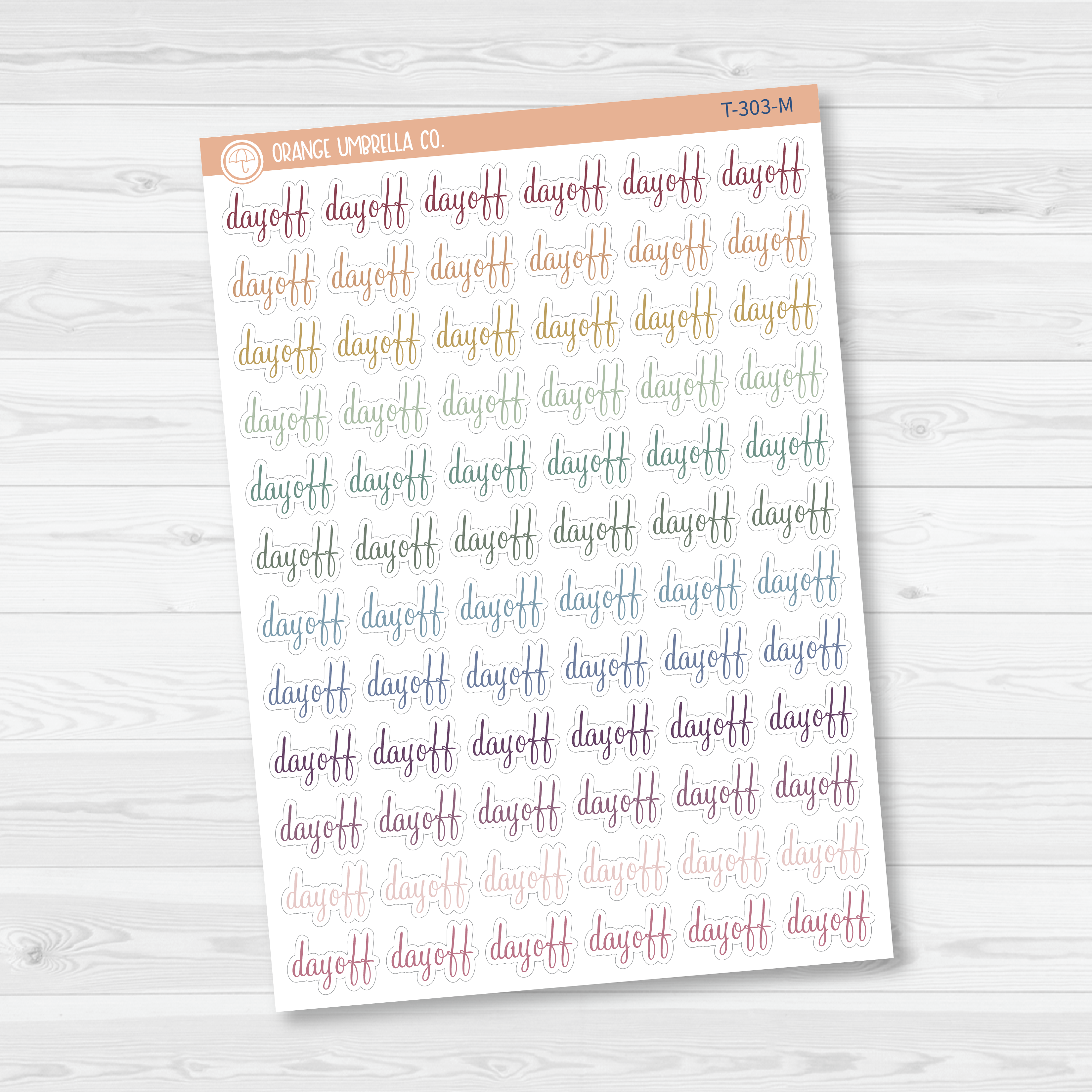 Day Off Script Planner Stickers | F4 | T-303