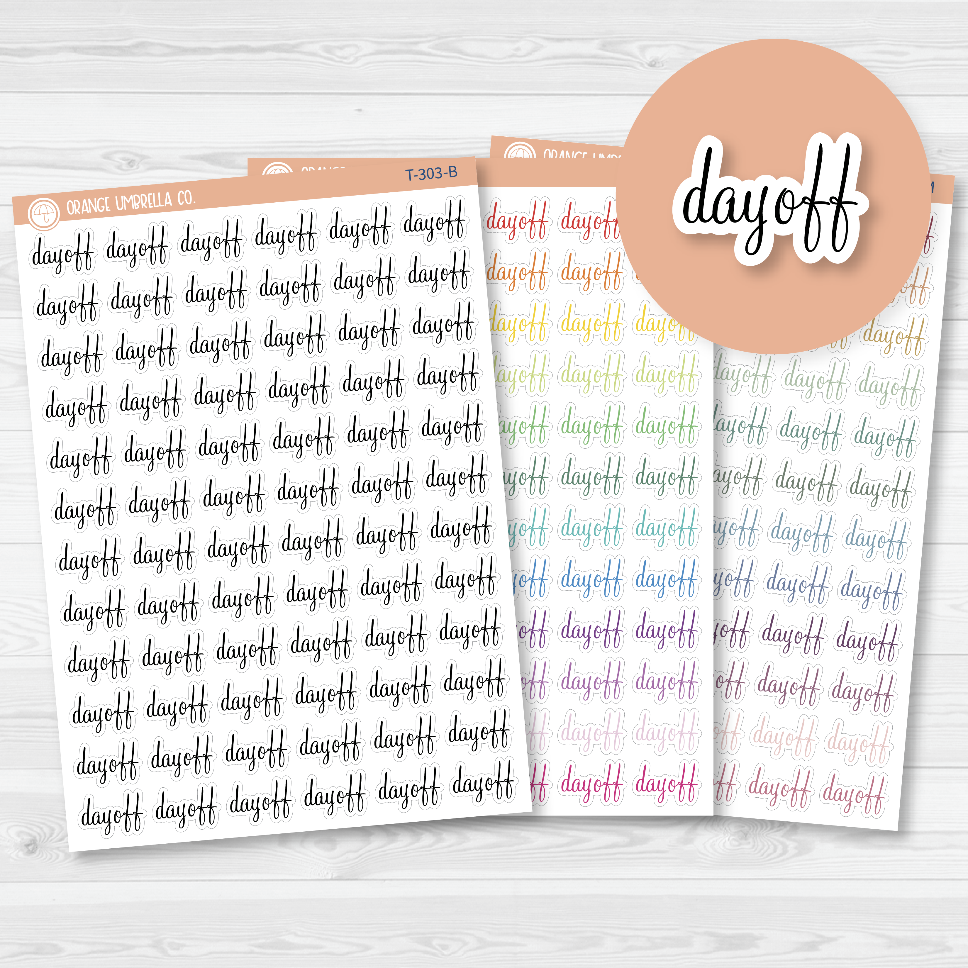 Day Off Script Planner Stickers | F4 | T-303