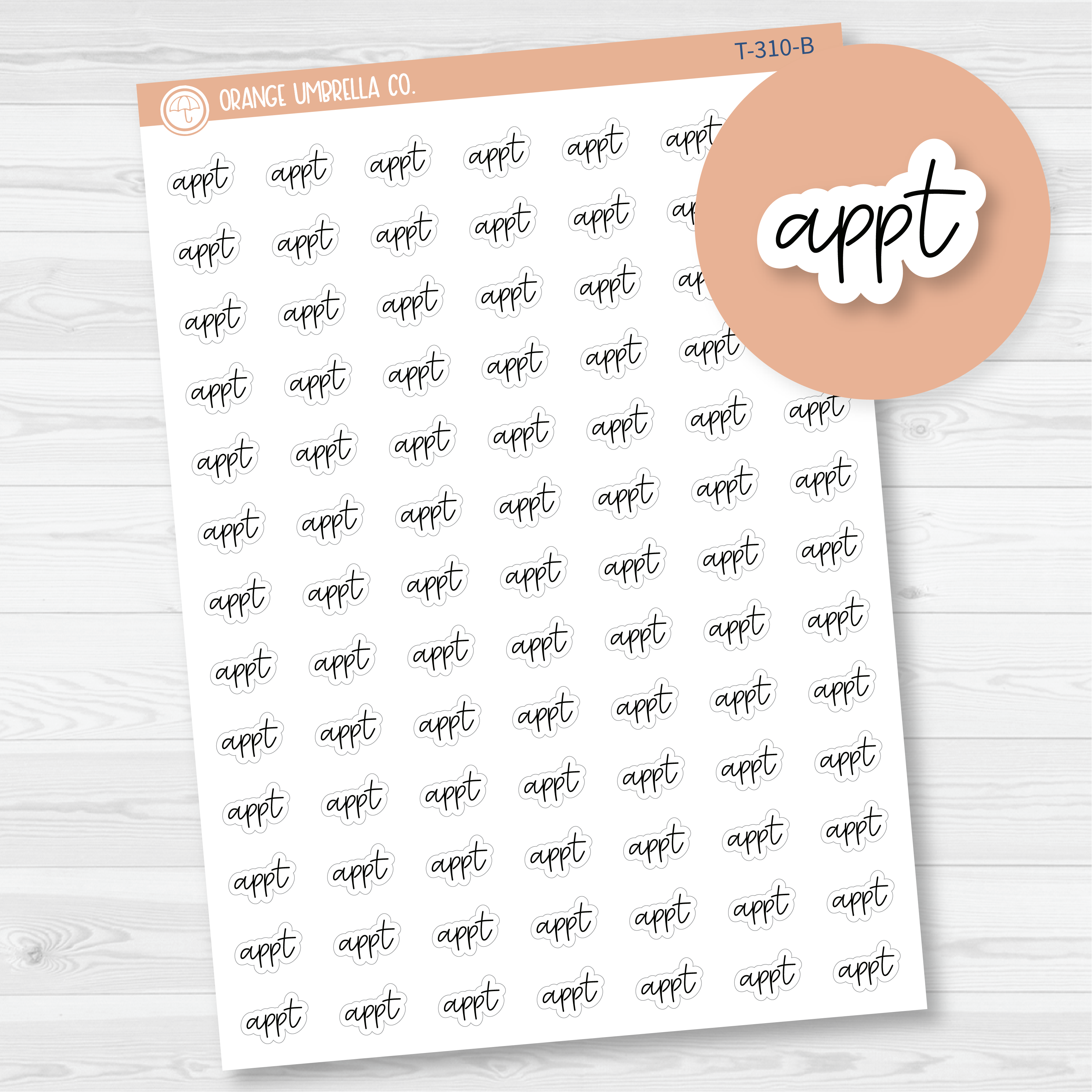 Appt Script Planner Stickers | FC12 Script | T-310-B
