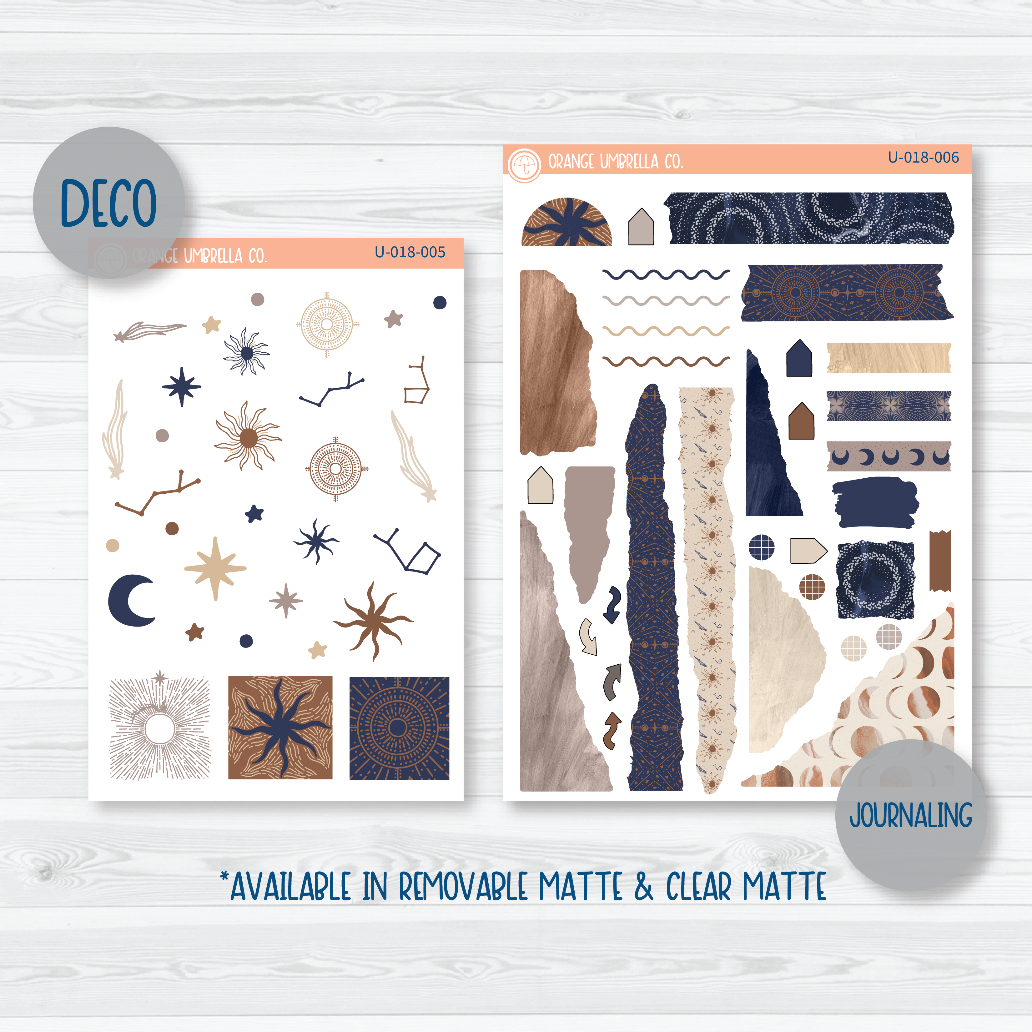 Celestial Stars Universal Planner Kit | Journal Style Planner Kit Stickers | U-018