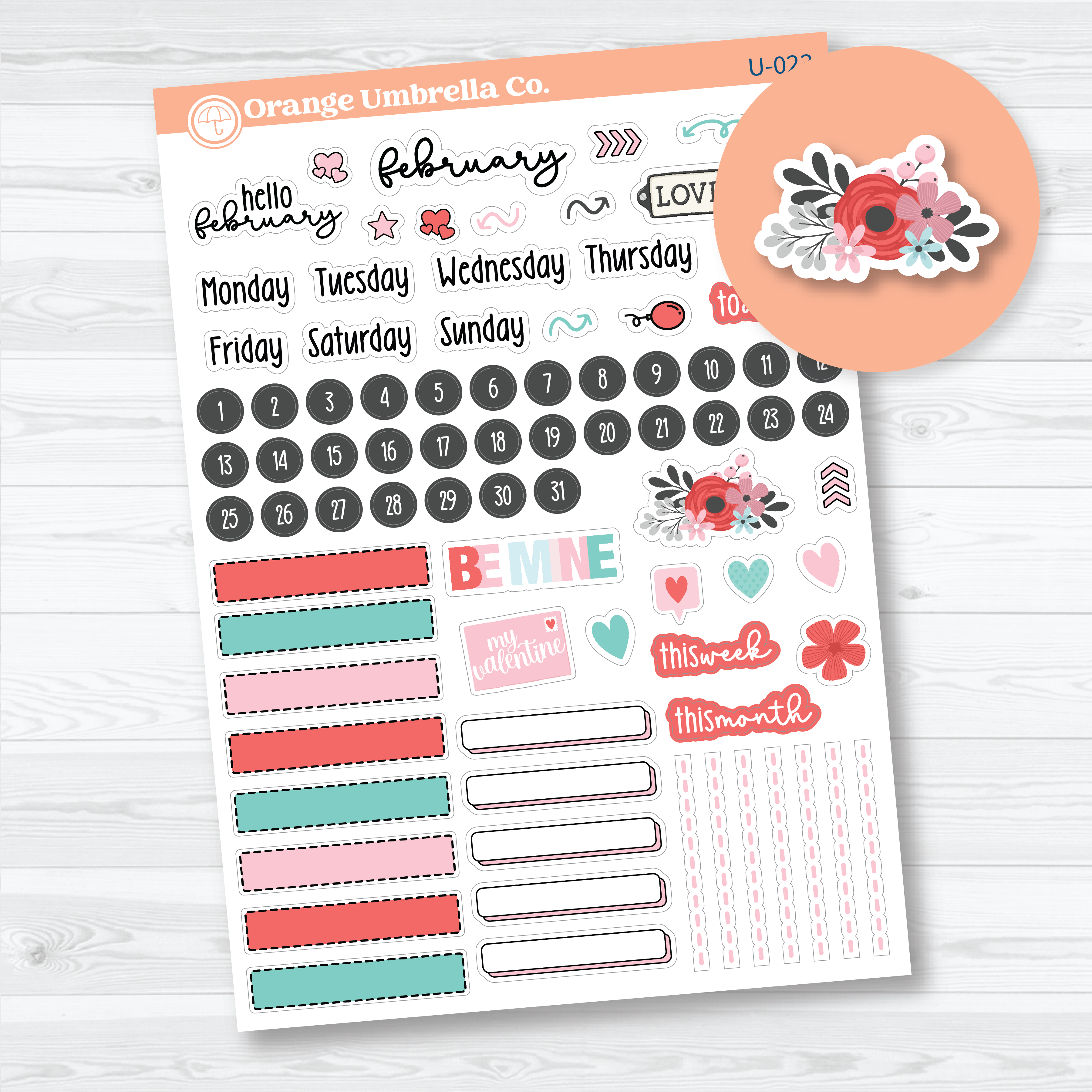 February Universal Kit | F18 | Planner Stickers | U-023