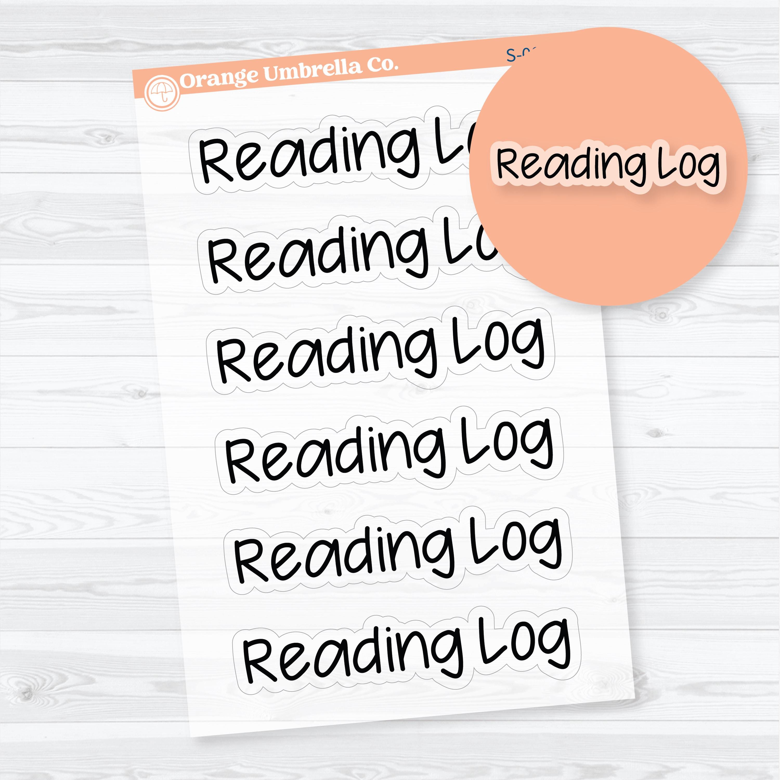 Clear matte transparent reading log planner header stickers for book trackers, reading journals, and reading challenge spreads