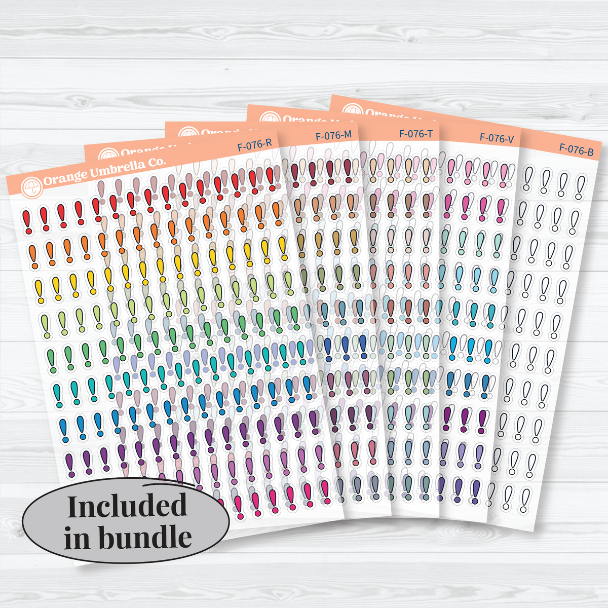 exclamation point faith bible study planner sticker sheet, BU-340-CM, bundle.