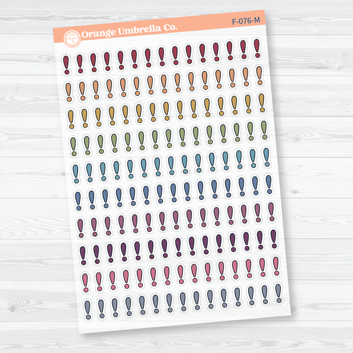 exclamation point faith bible study planner sticker sheet, F-076-MCM, MCM.