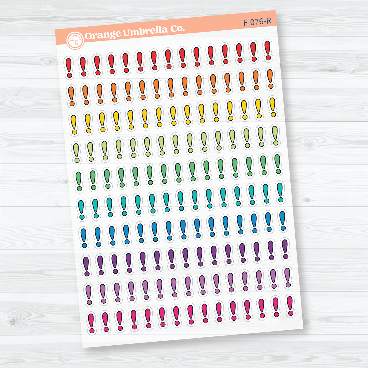 exclamation point faith bible study planner sticker sheet, F-076-RCM, RCM.