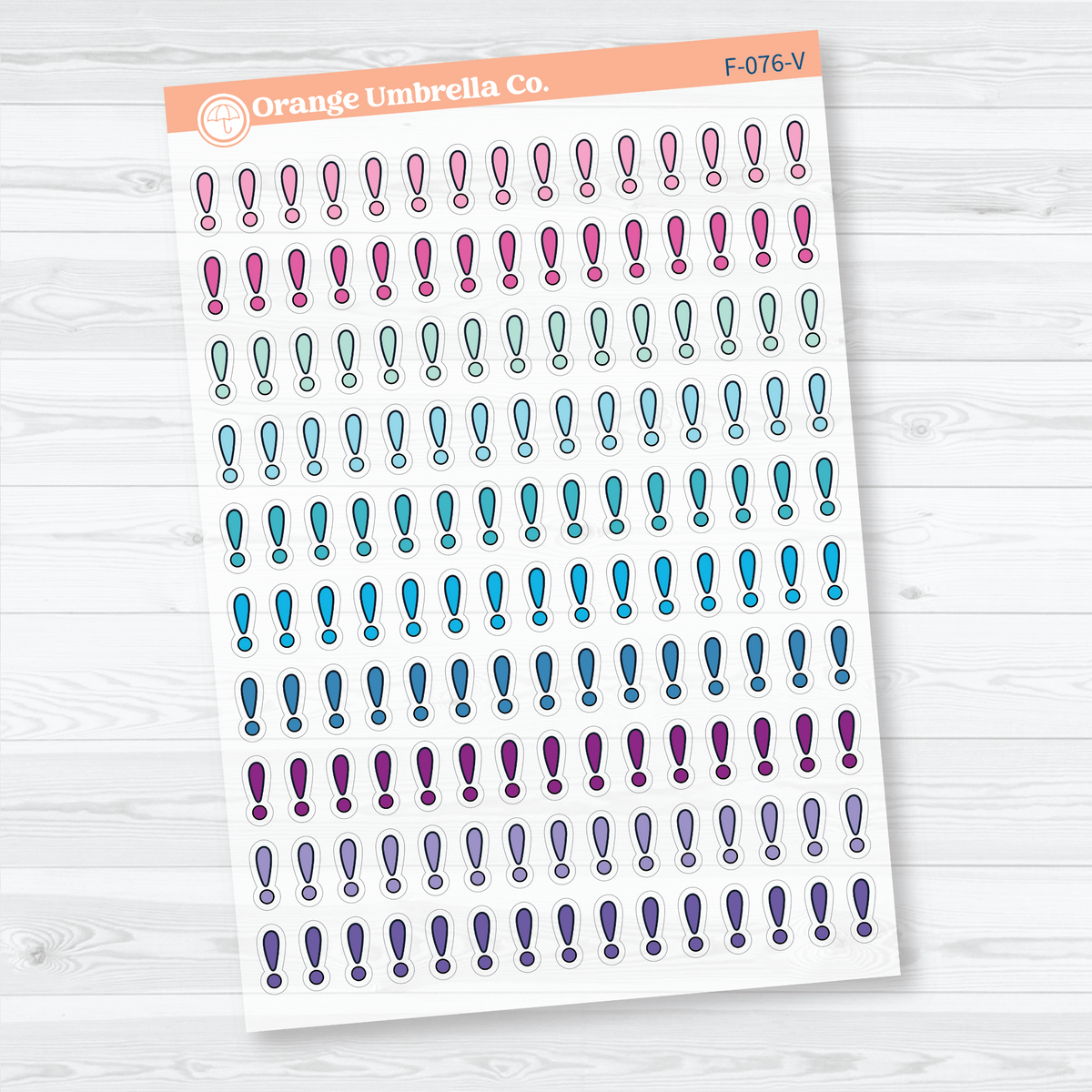 exclamation point faith bible study planner sticker sheet, F-076-VCM, VCM.