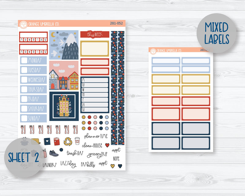 Hobonichi Cousin Planner Kit Stickers | Tiny Town 281-051