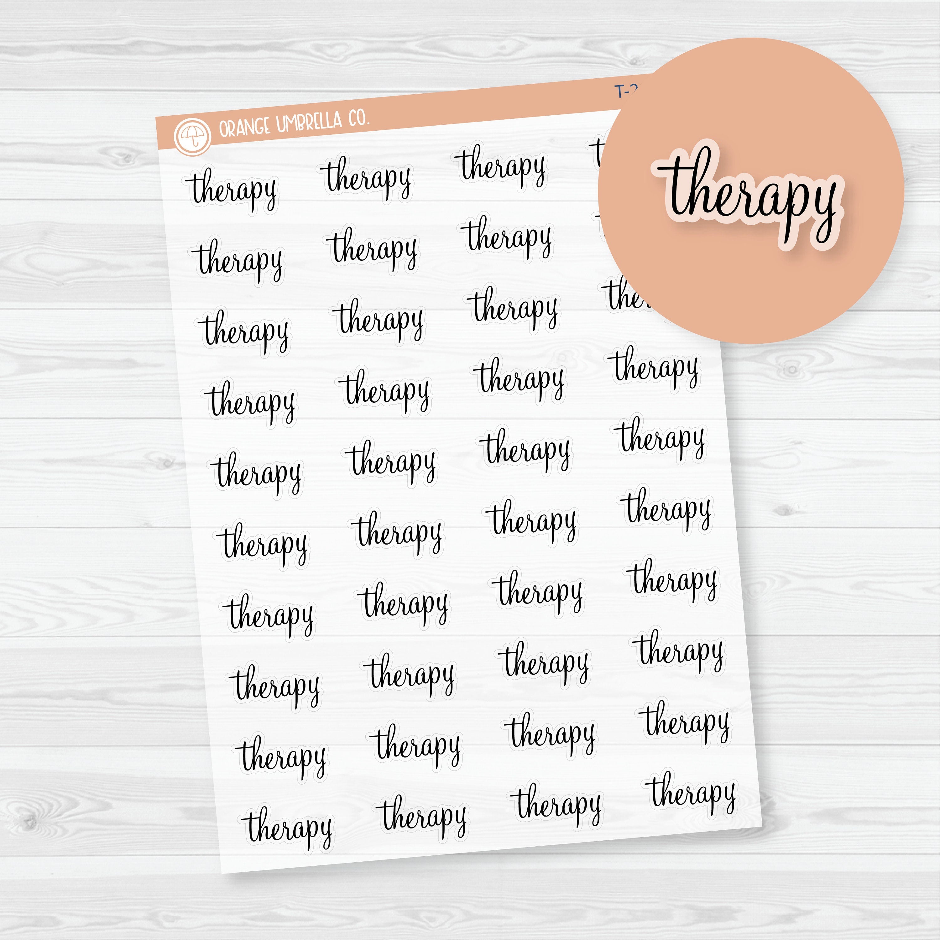 Therapy Script Planner Stickers and Labels | F4 Clear Matte | T-214-BCM
