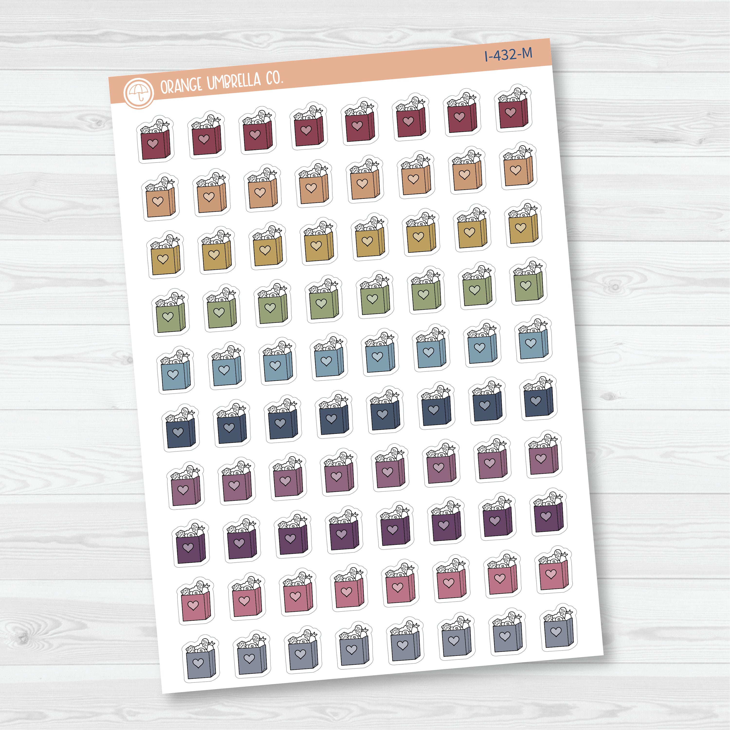 Groceries Icon Planner Stickers | Hand Doodled Grocery Trip | I-432