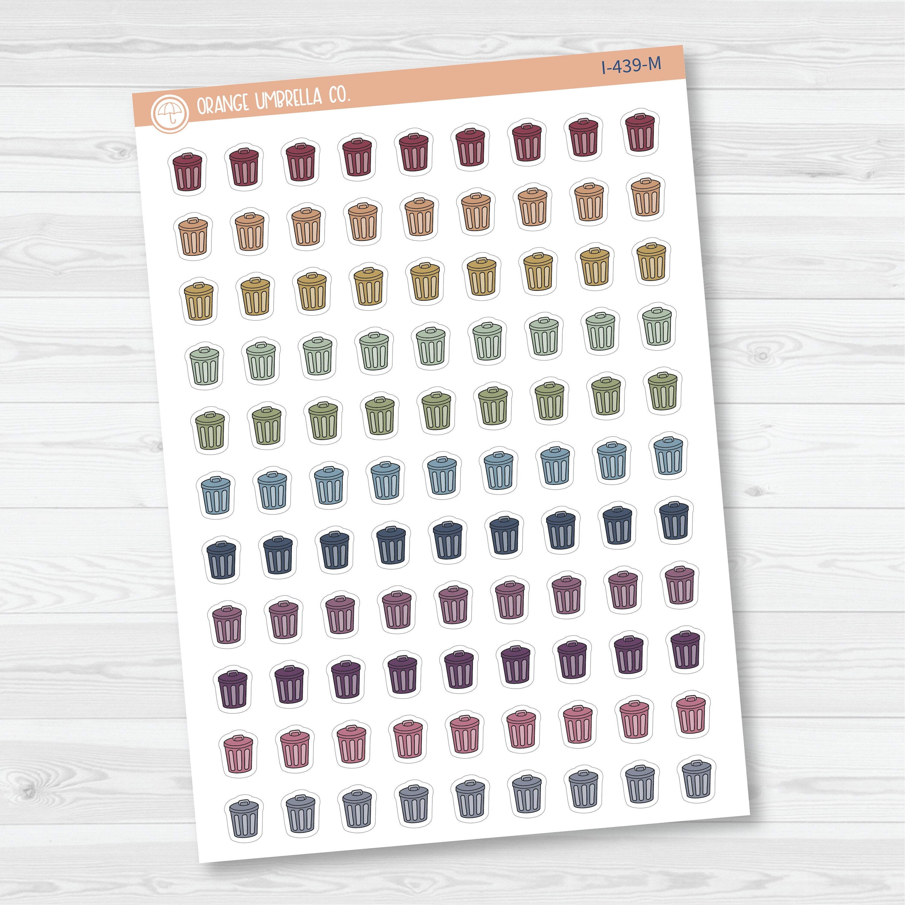 Trash Day Icons | Hand Doodled Trash Can Planner Sticker | I-439