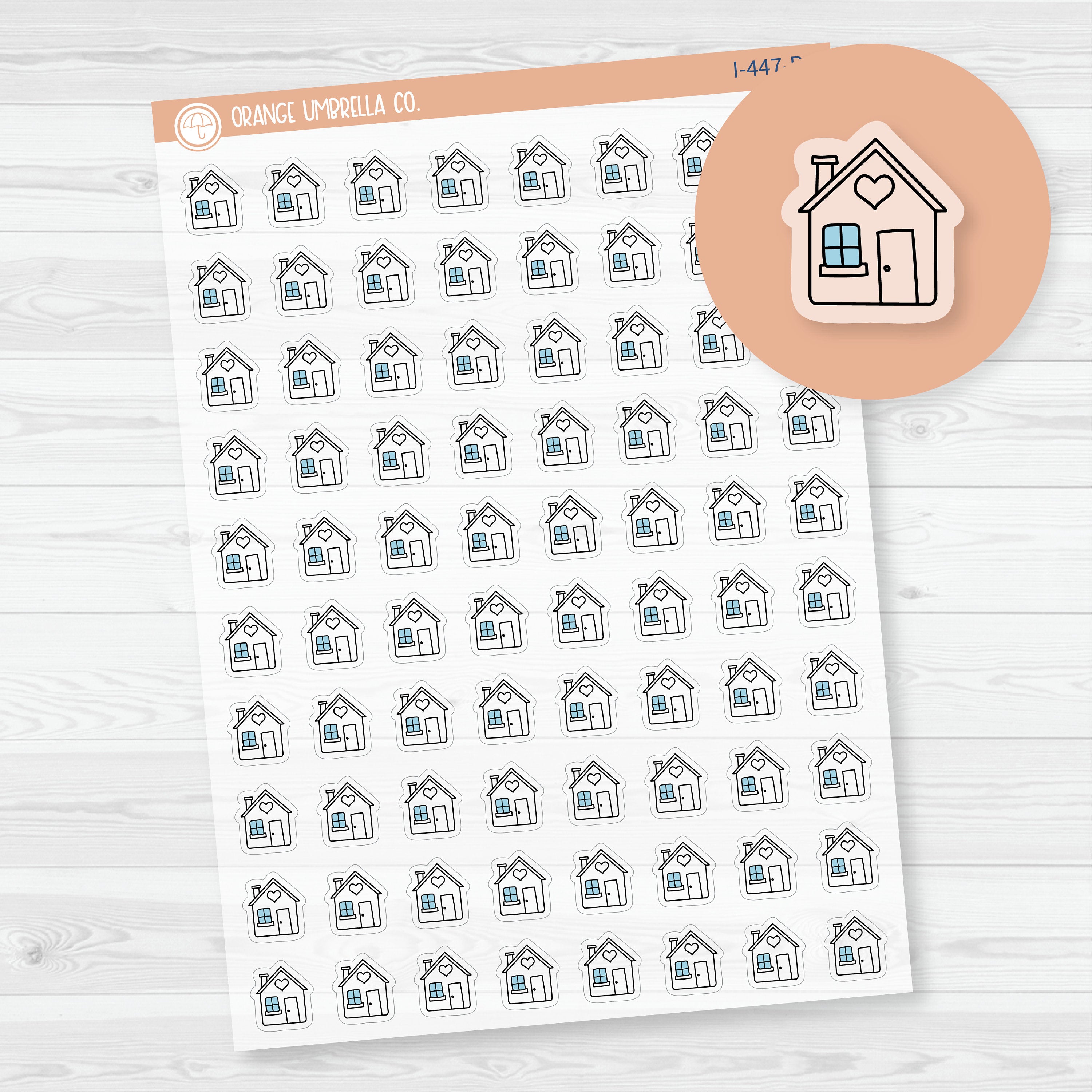 Pay Rent or Mortgage Icons | Hand Doodled Clean House Planner Stickers | Clear Matte | I-447-BCM