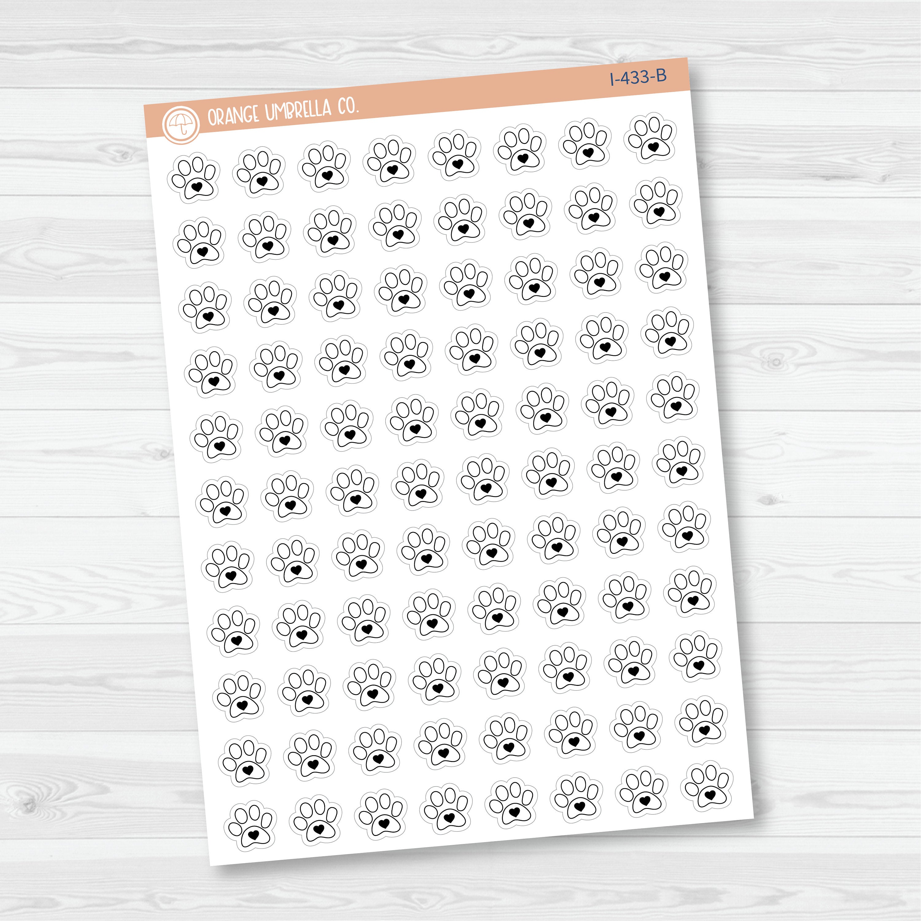 Hand Doodled Paw Print Icon | Vet Groomer Planner Stickers | I-433