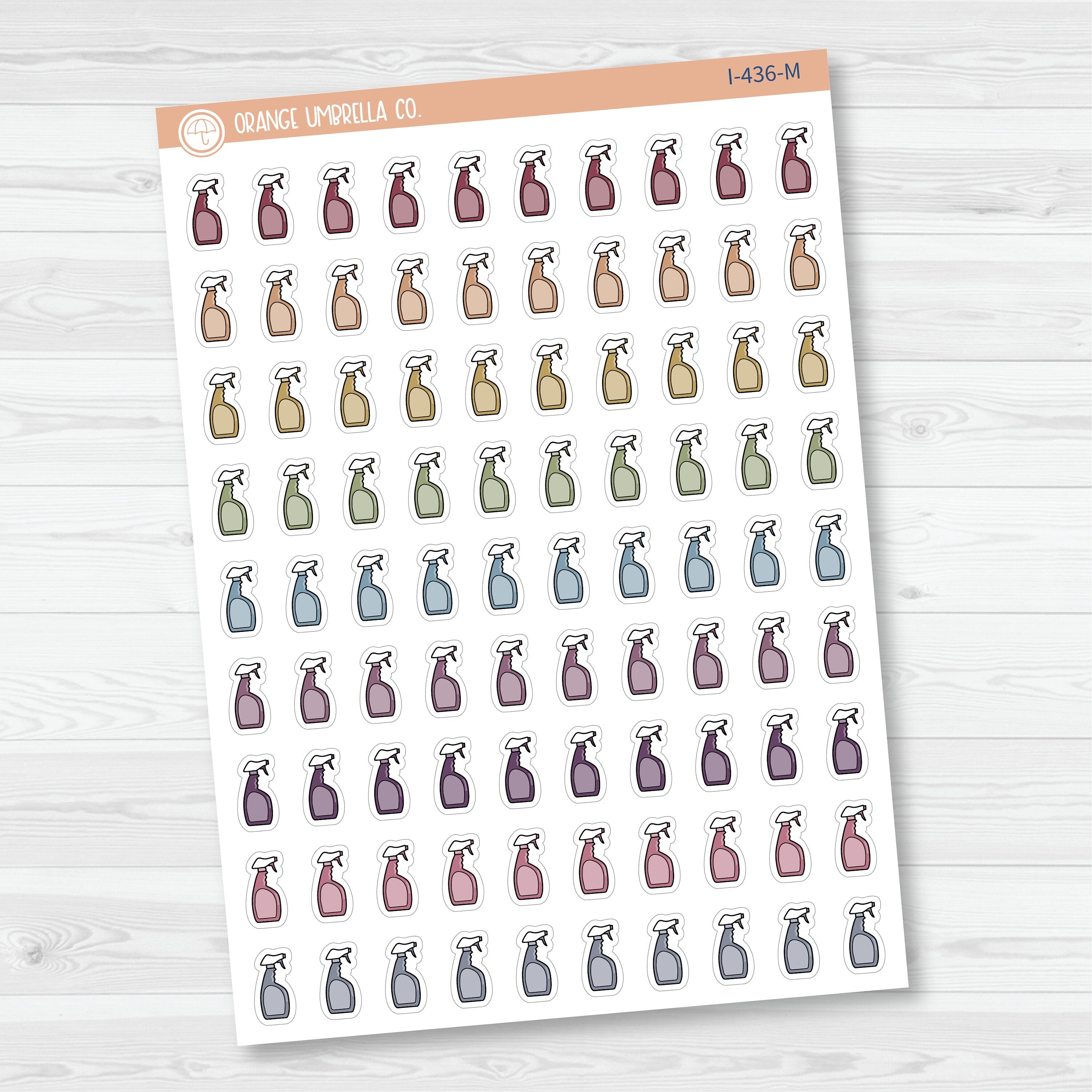 Cleaning Icons | Hand Doodled Spray Cleaner Planner Stickers | I-436