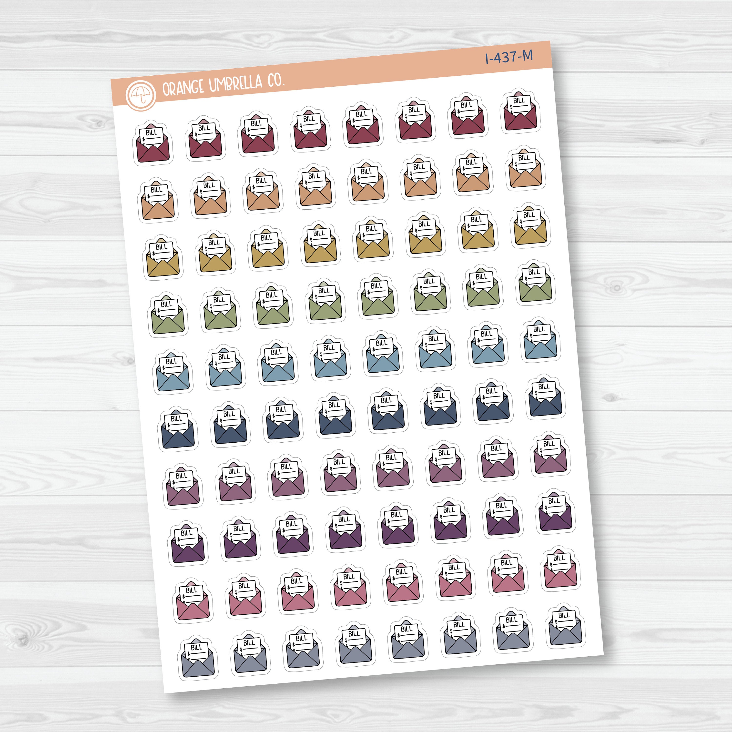 Pay Bill Icons | Hand Doodled Bills Planner Stickers | I-437