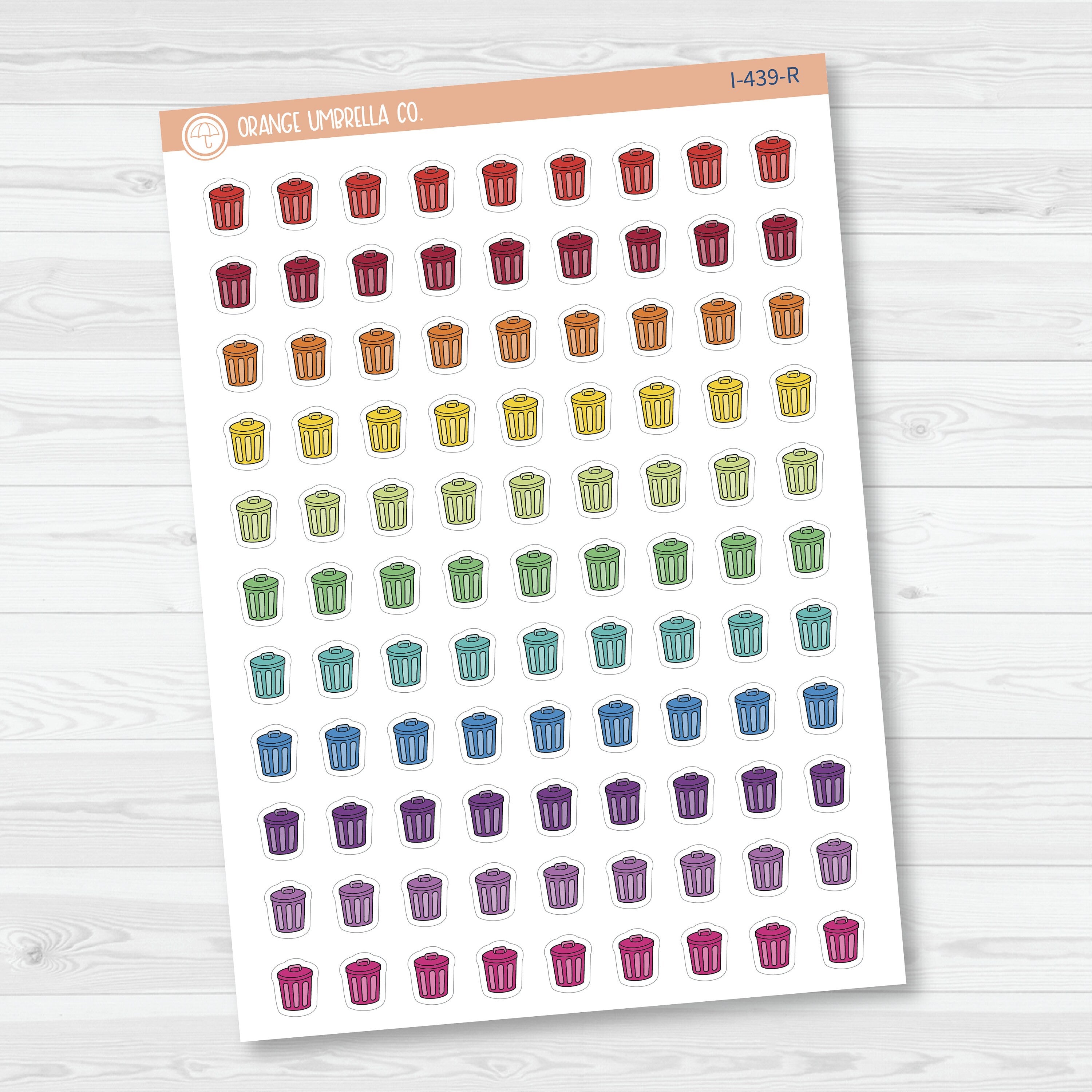 Trash Day Icons | Hand Doodled Trash Can Planner Sticker | I-439