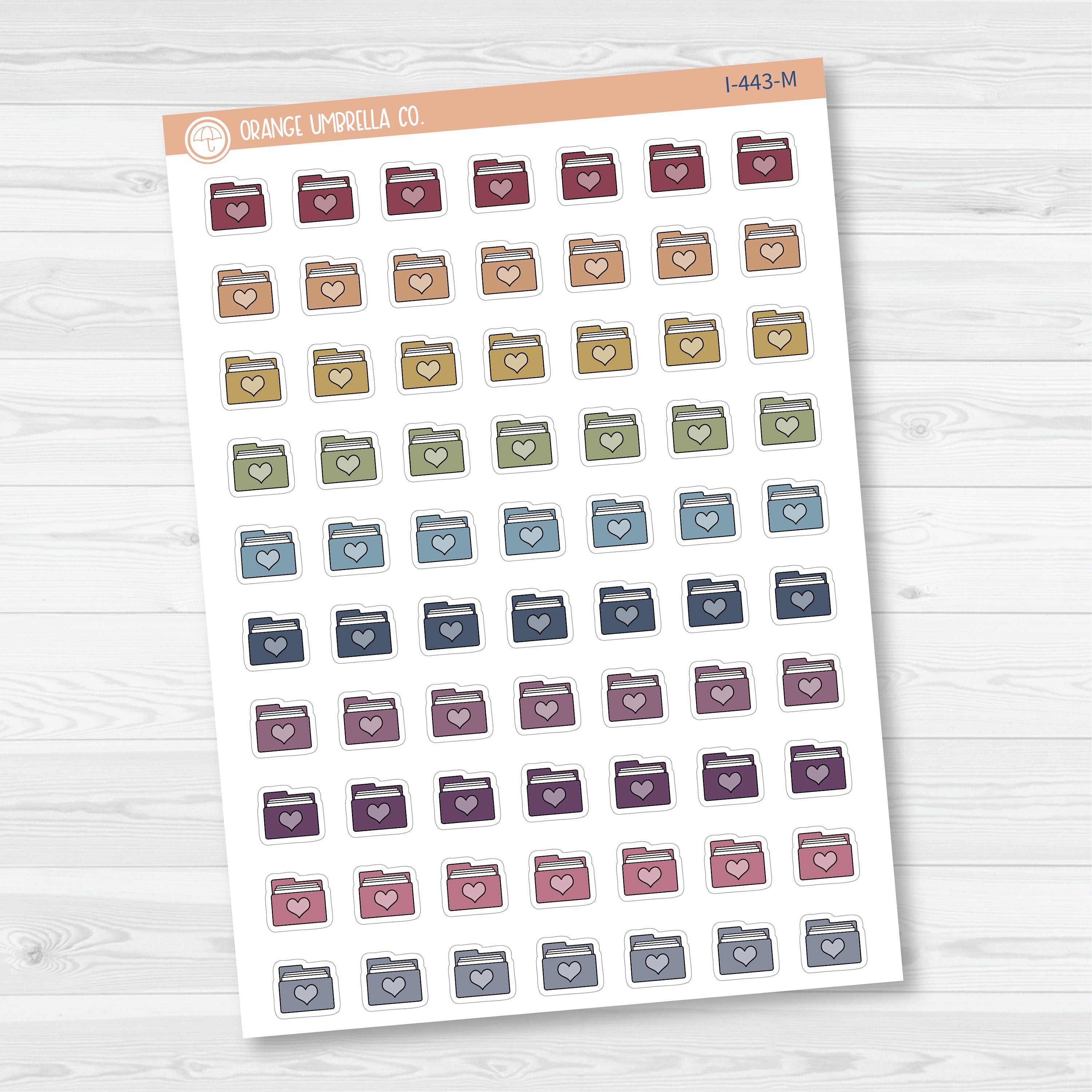Hand Doodled File Folder Icon Planner Stickers | I-443