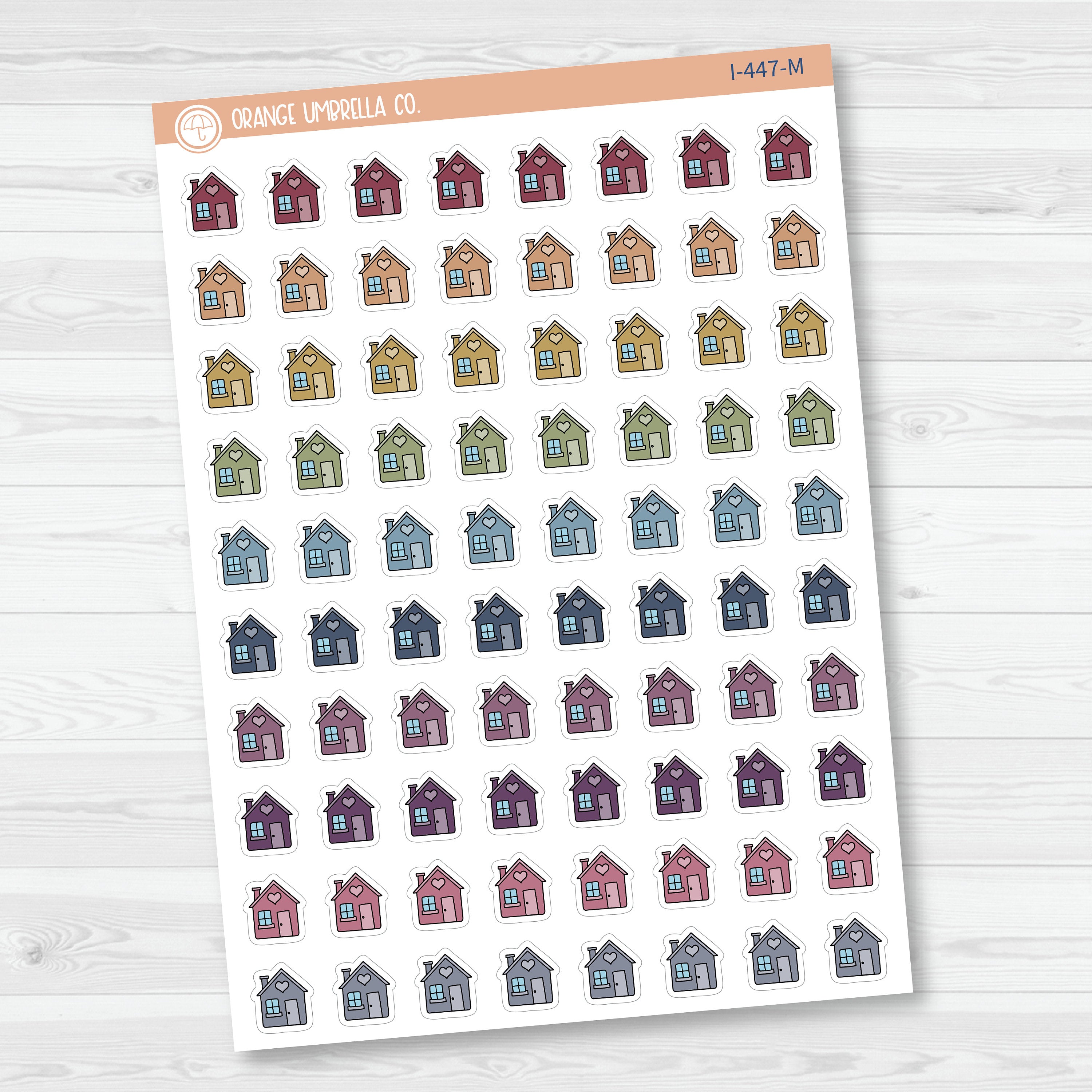 Clean House Pay Mortgage Icons | Hand Doodled House Planner Stickers | I-447