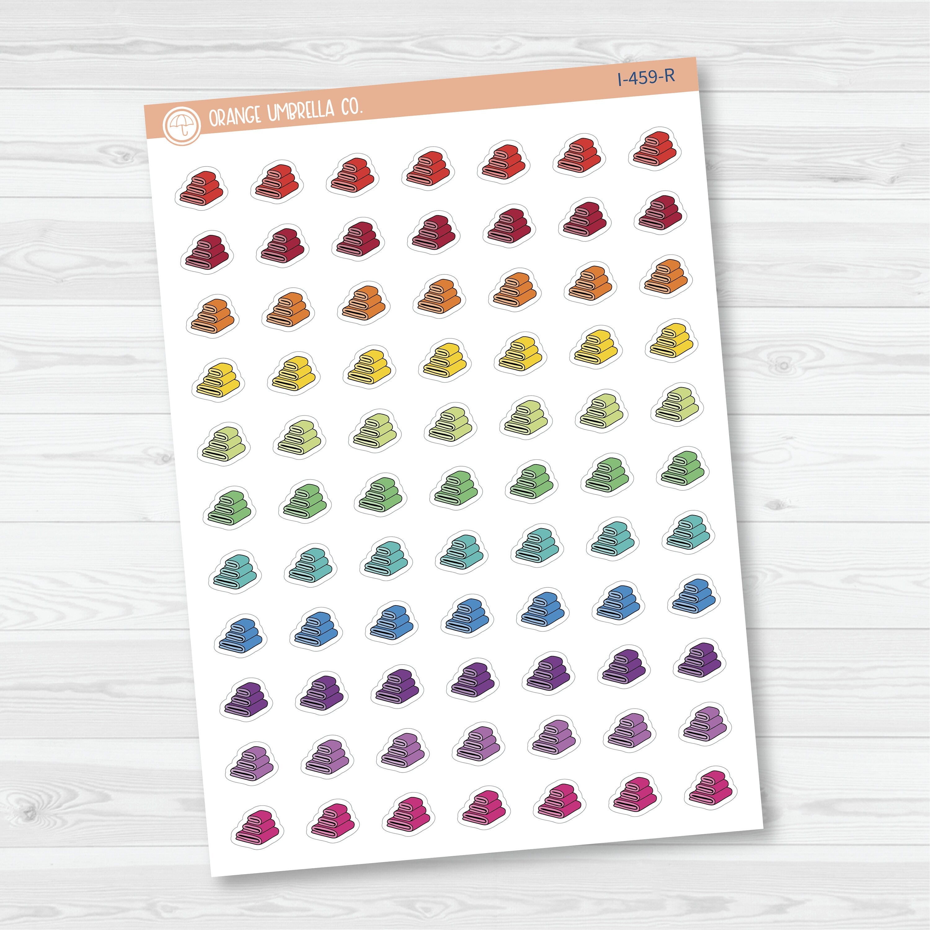 Hand Doodled Towel Stack | Laundry Planner Stickers and Labels | I-459