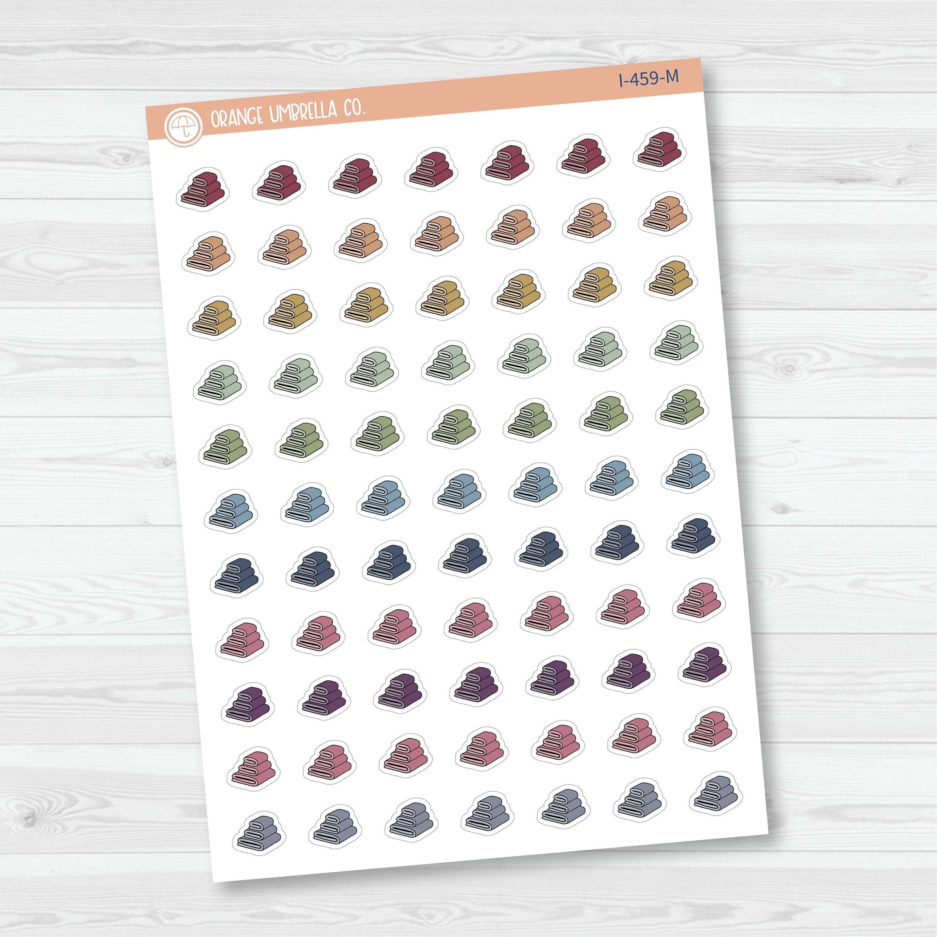 Hand Doodled Towel Stack | Laundry Planner Stickers and Labels | I-459