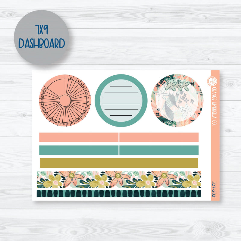 Tropical Floral Kit | Plum Dashboards Planner Kit Stickers | Island Sunrise | 327-201