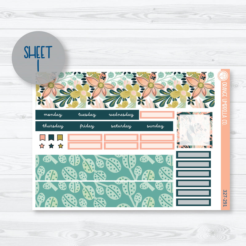 Tropical Floral Kit | Hobonichi Cousin Monthly Planner Kit Stickers | Island Sunrise | 327-291