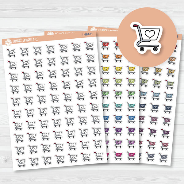 Hand Doodled Shopping Cart Icon Planner Stickers | I-464