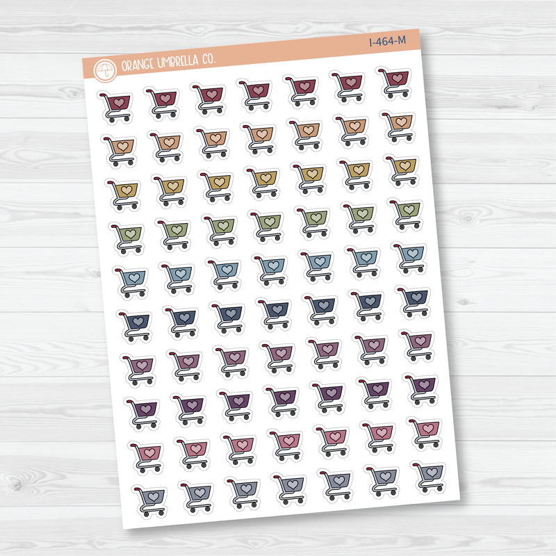 Hand Doodled Shopping Cart Icon Planner Stickers | I-464