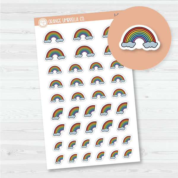 Hand Doodled Rainbows Icon Planner Stickers | I-466