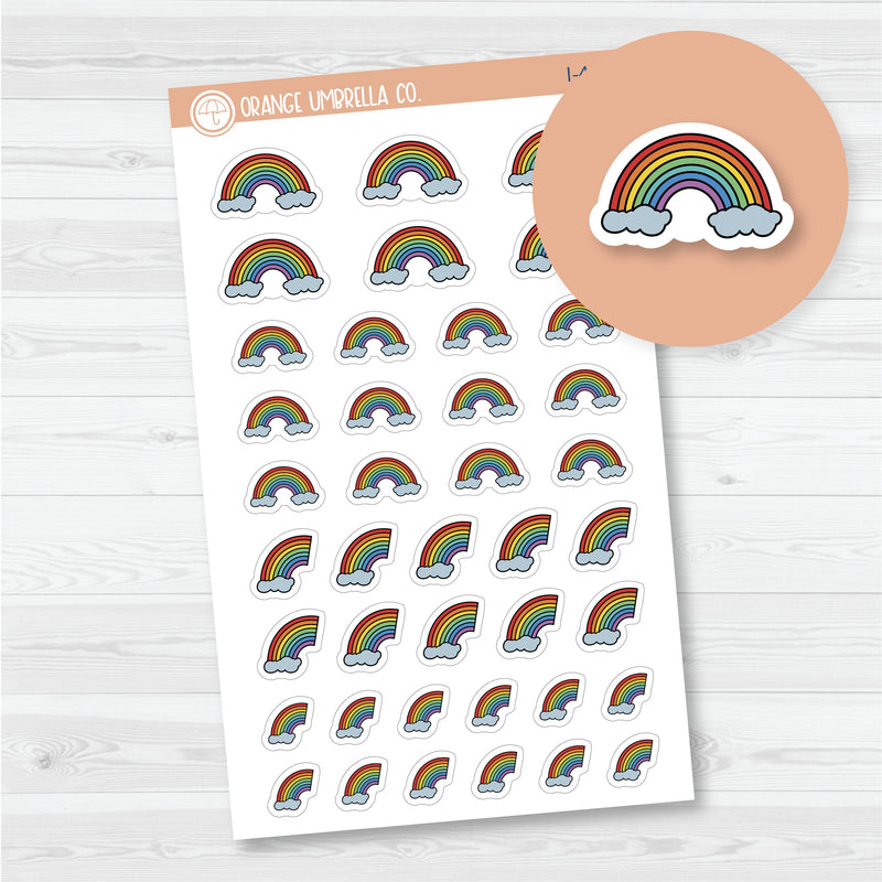 Hand Doodled Rainbows Icon Planner Stickers | I-466