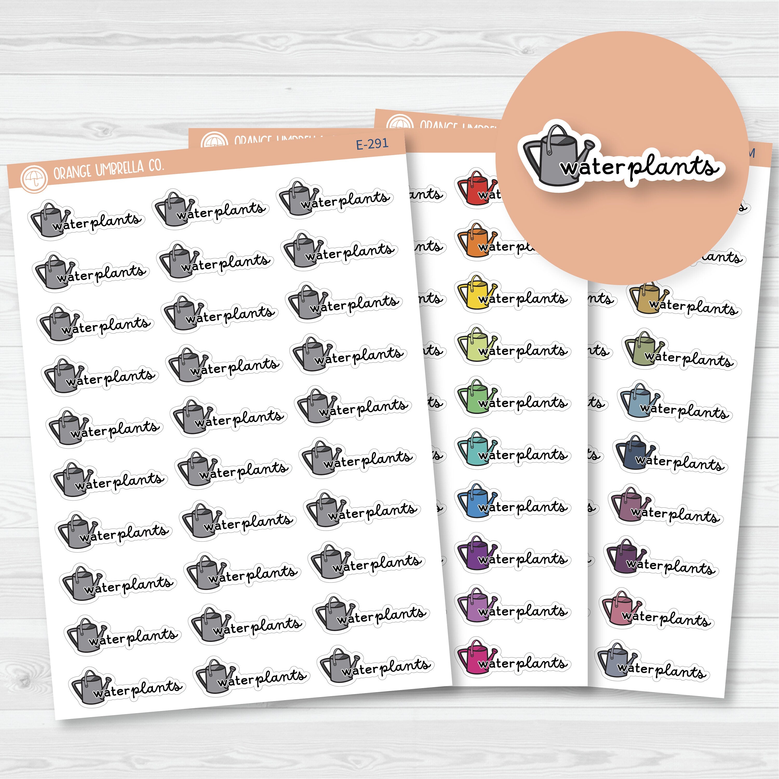 Water Plants Doodle Icon Script Planner Stickers and Labels | F16 | E-291