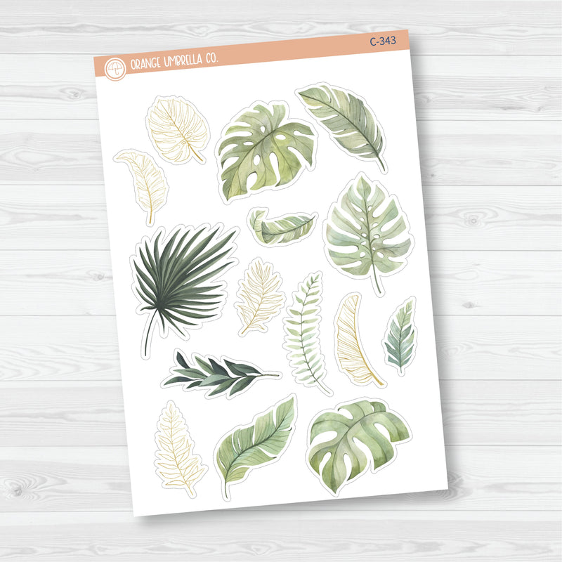 Tropical Plants Deco & Journaling Stickers | C-343