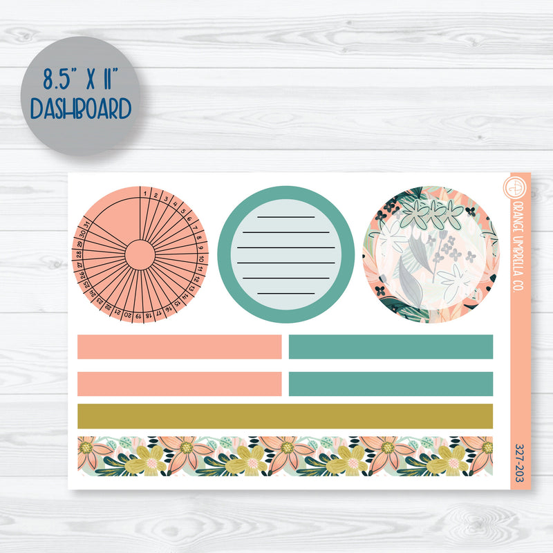 Tropical Floral Kit | Plum Dashboards Planner Kit Stickers | Island Sunrise | 327-201