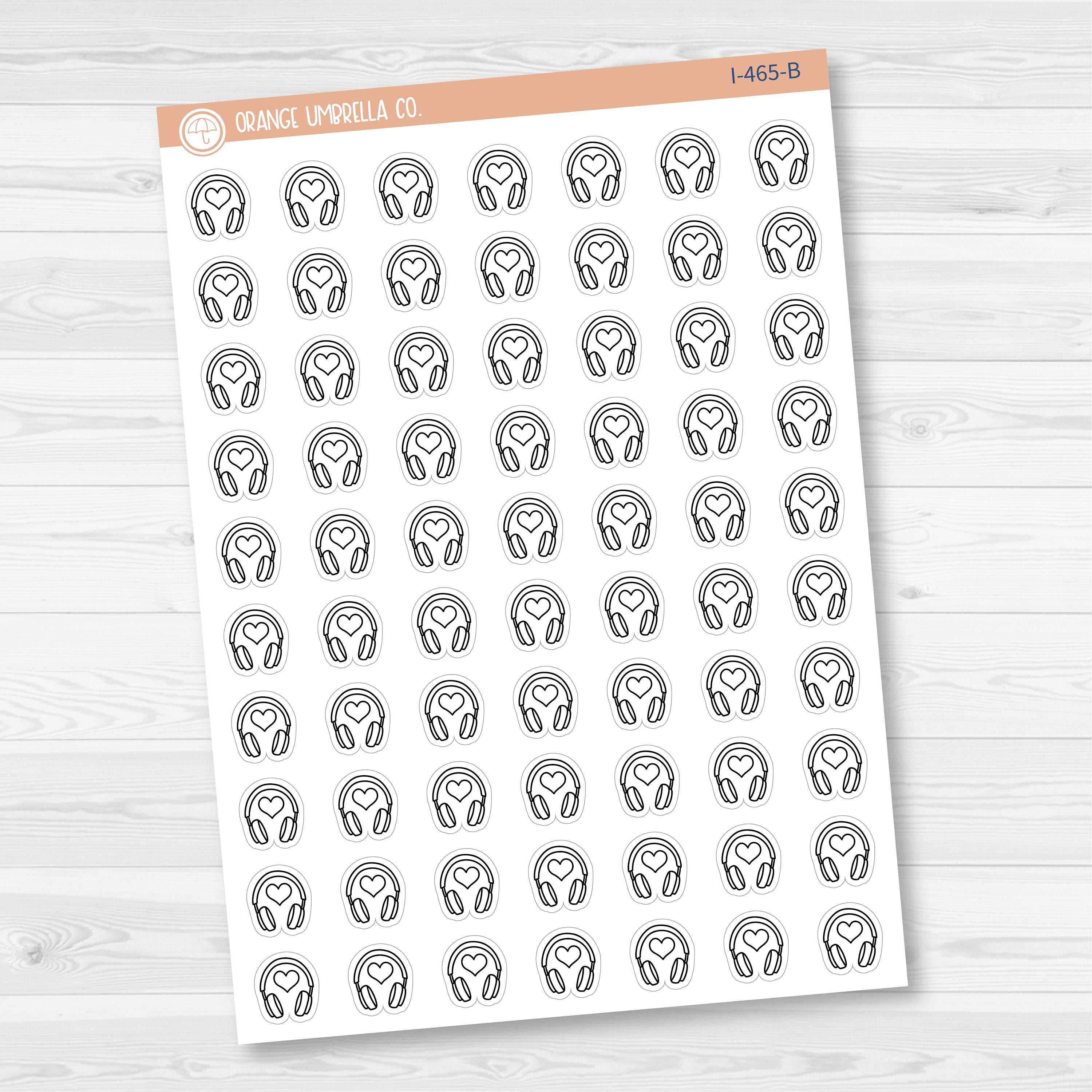 Hand Doodled Headphones Icon Planner Stickers | I-465