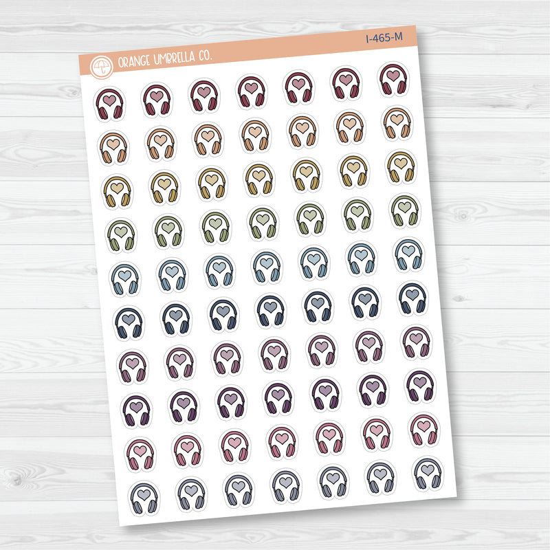 Hand Doodled Headphones Icon Planner Stickers | I-465