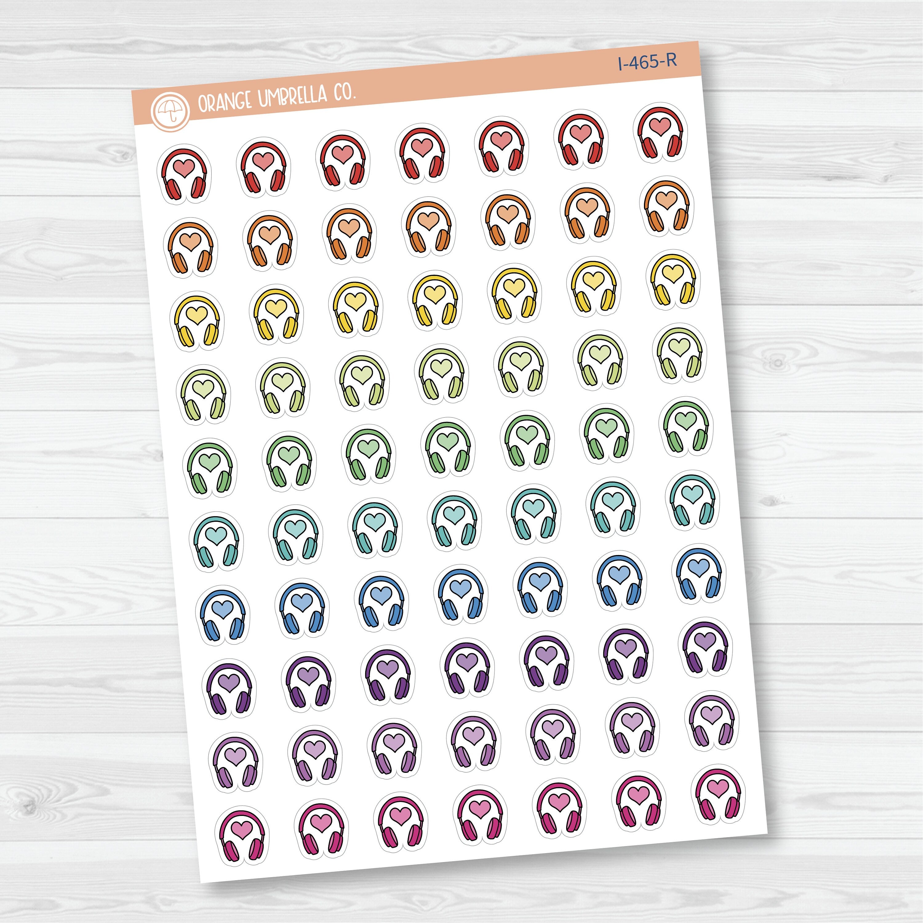 Hand Doodled Headphones Icon Planner Stickers | I-465