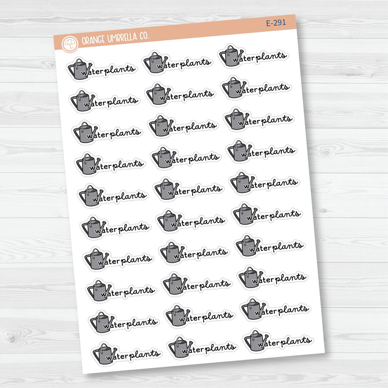 Water Plants Doodle Icon Script Planner Stickers and Labels | F16 | E-291