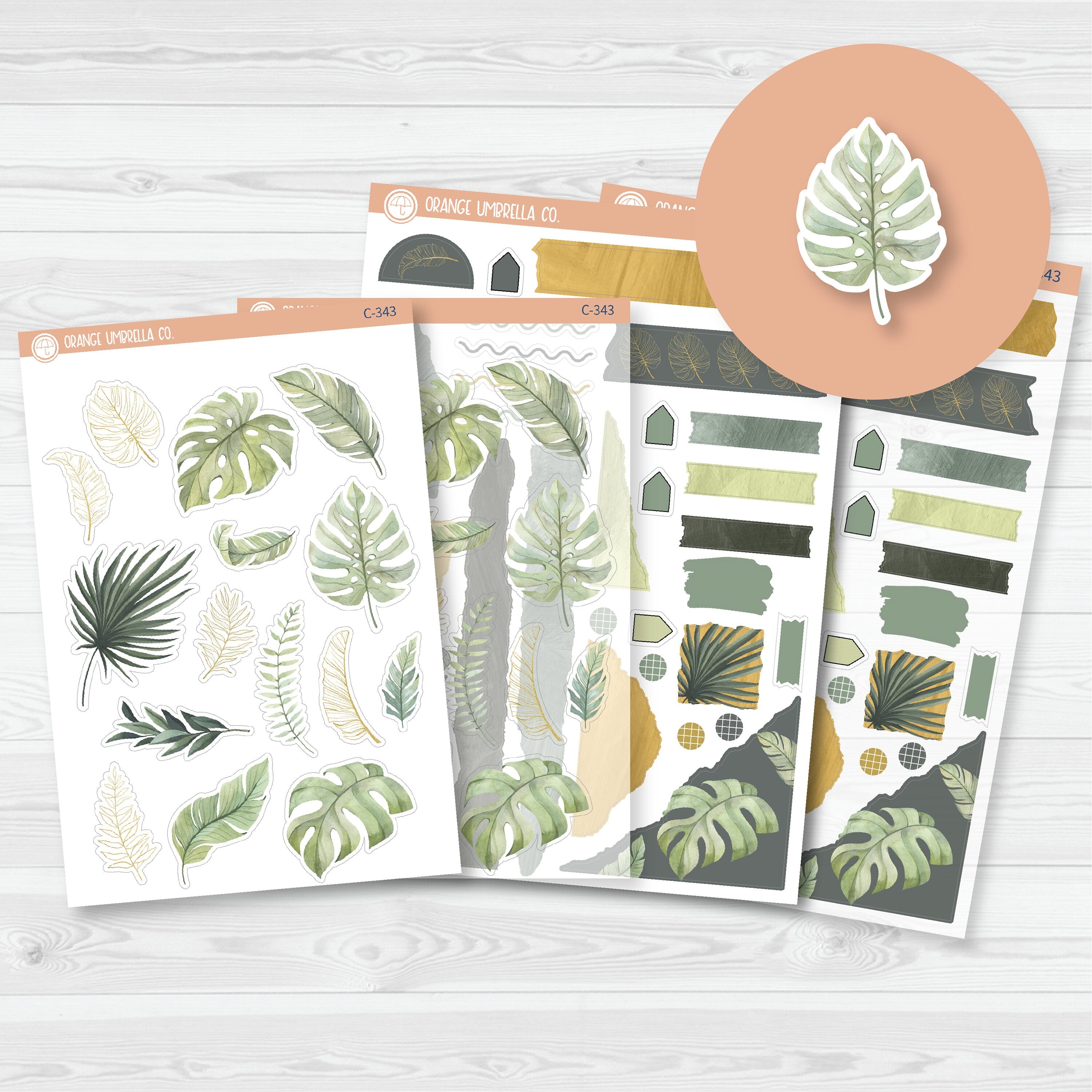 Tropical Plants Deco & Journaling Stickers | C-343